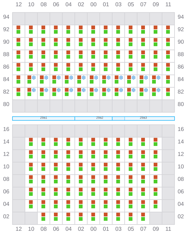 Bay 029 view and slots of CMA CGM OSAKA