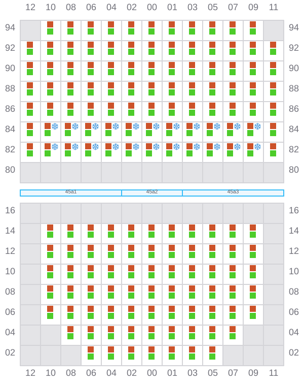 Bay 045 view and slots of CMA CGM OSAKA