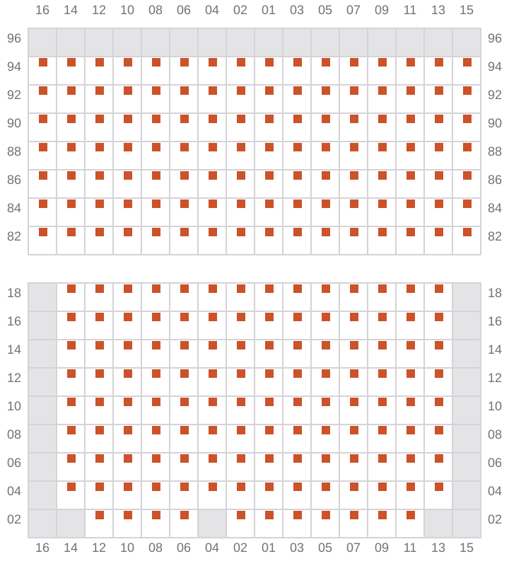 Bay 051 view and slots of MAERSK SERANGOON