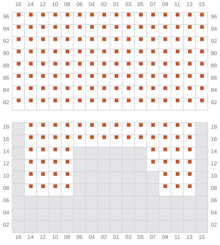 Bay 059 view and slots of MAERSK SERANGOON