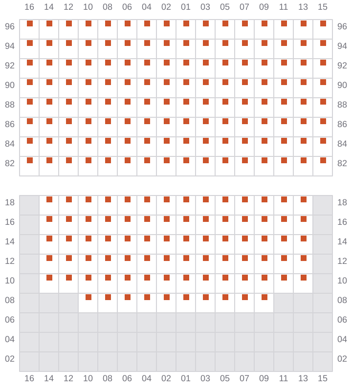 Bay 063 view and slots of MAERSK SERANGOON