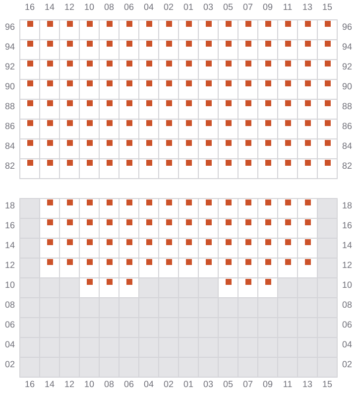 Bay 071 view and slots of MAERSK SERANGOON