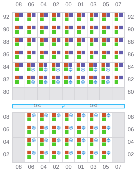 Bay 019 view and slots of IRIS PAOAY