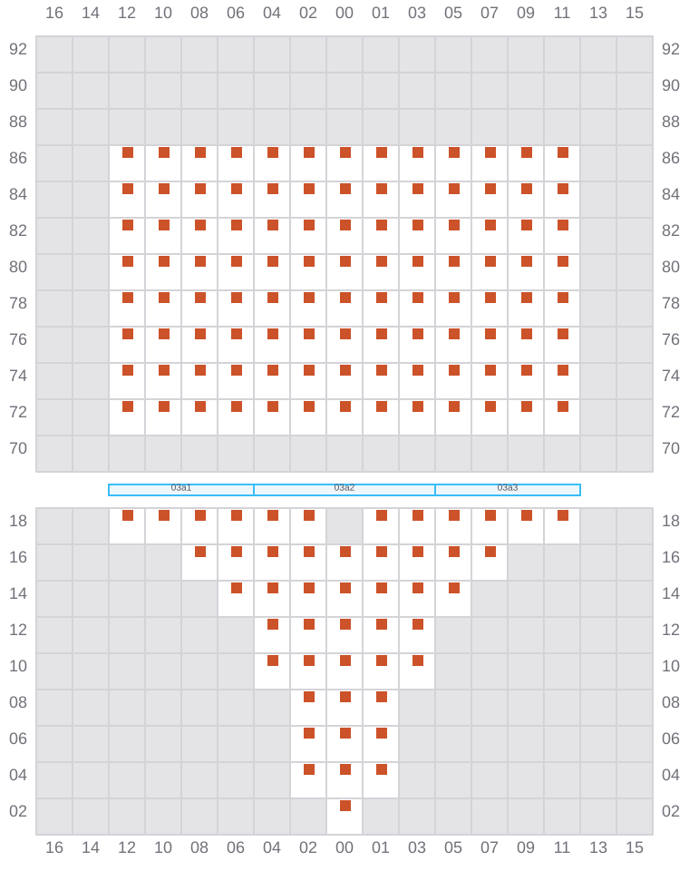 Bay 005 view and slots of MSC LE HAVRE