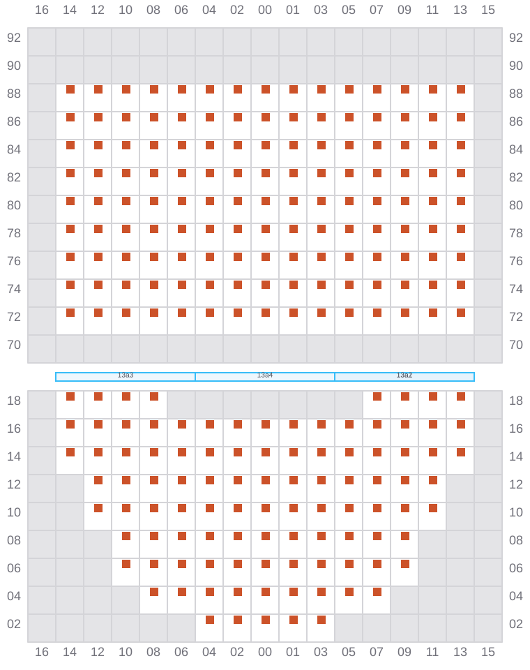Bay 013 view and slots of MSC LE HAVRE