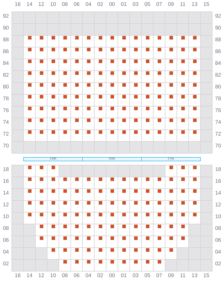 Bay 017 view and slots of MSC LE HAVRE