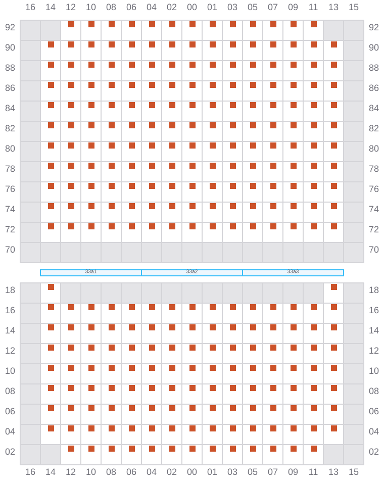 Bay 033 view and slots of MSC LE HAVRE