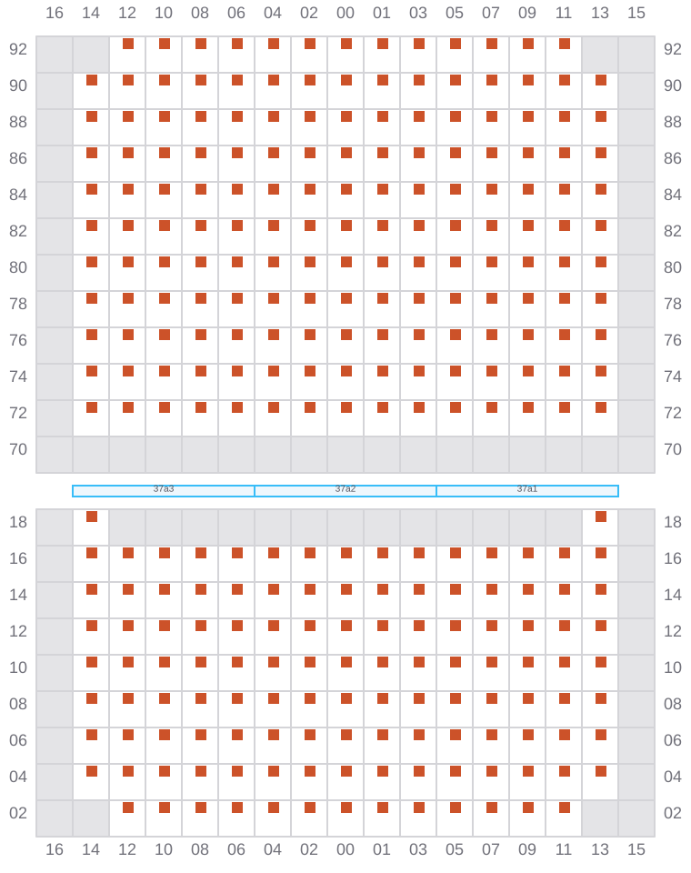 Bay 037 view and slots of MSC LE HAVRE