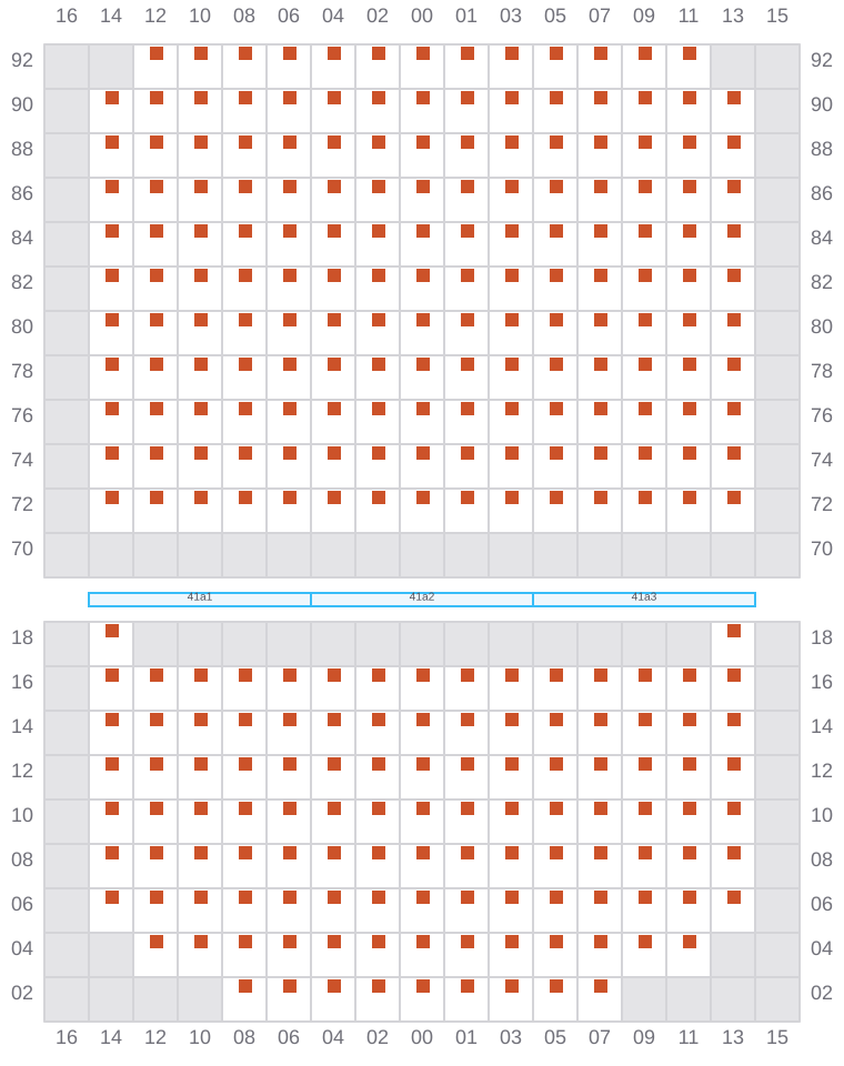 Bay 041 view and slots of MSC LE HAVRE