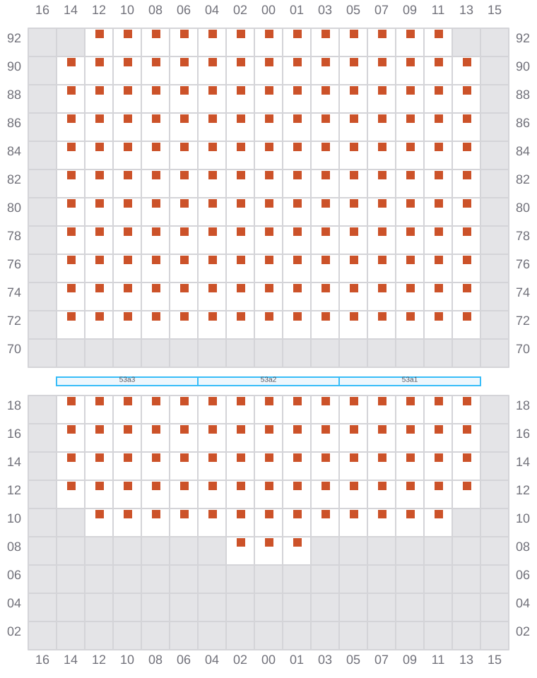 Bay 053 view and slots of MSC LE HAVRE