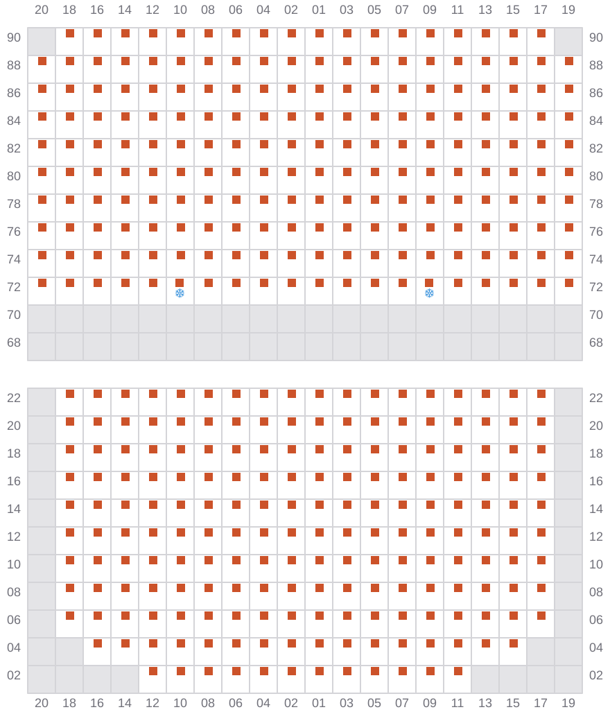 Bay 063 view and slots of MSC AMERICA