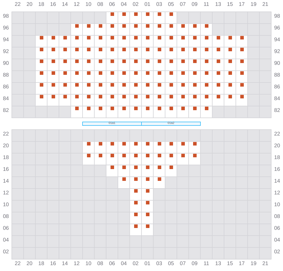 Bay 003 view and slots of EDITH MAERSK