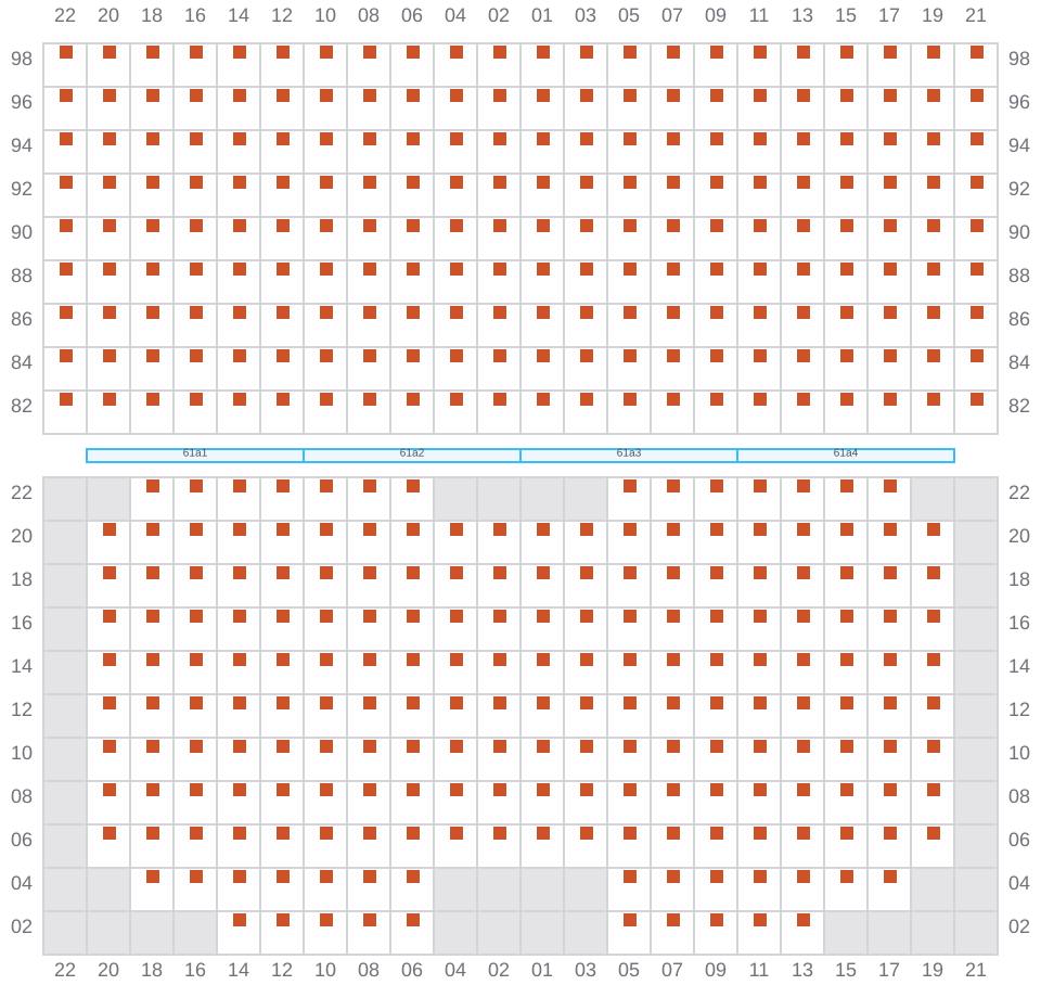 Bay 063 view and slots of EDITH MAERSK