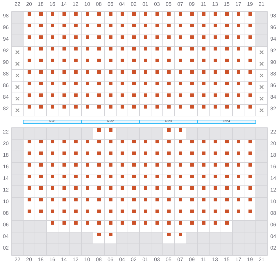 Bay 071 view and slots of EDITH MAERSK