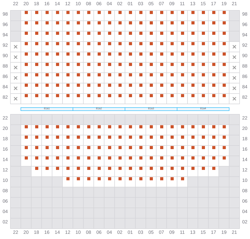 Bay 083 view and slots of EDITH MAERSK