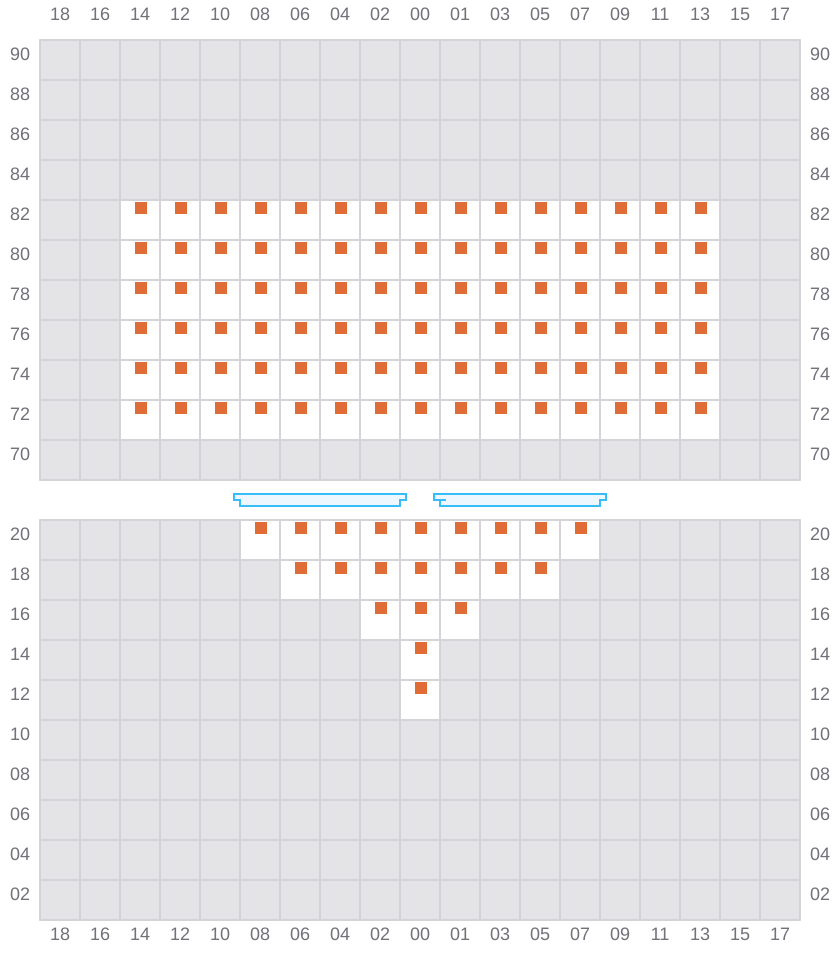 Bay 001 view and slots of CAPE TAINARO