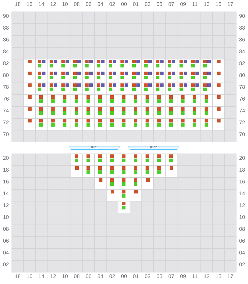Bay 003 view and slots of CAPE TAINARO