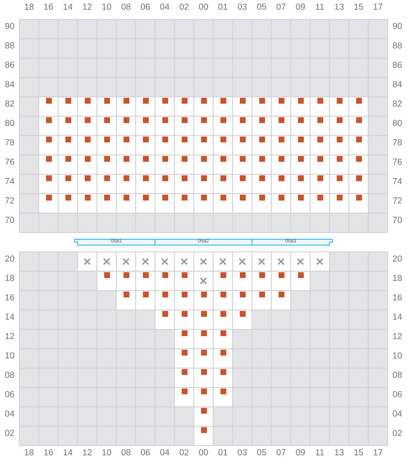 Bay 005 view and slots of CAPE TAINARO