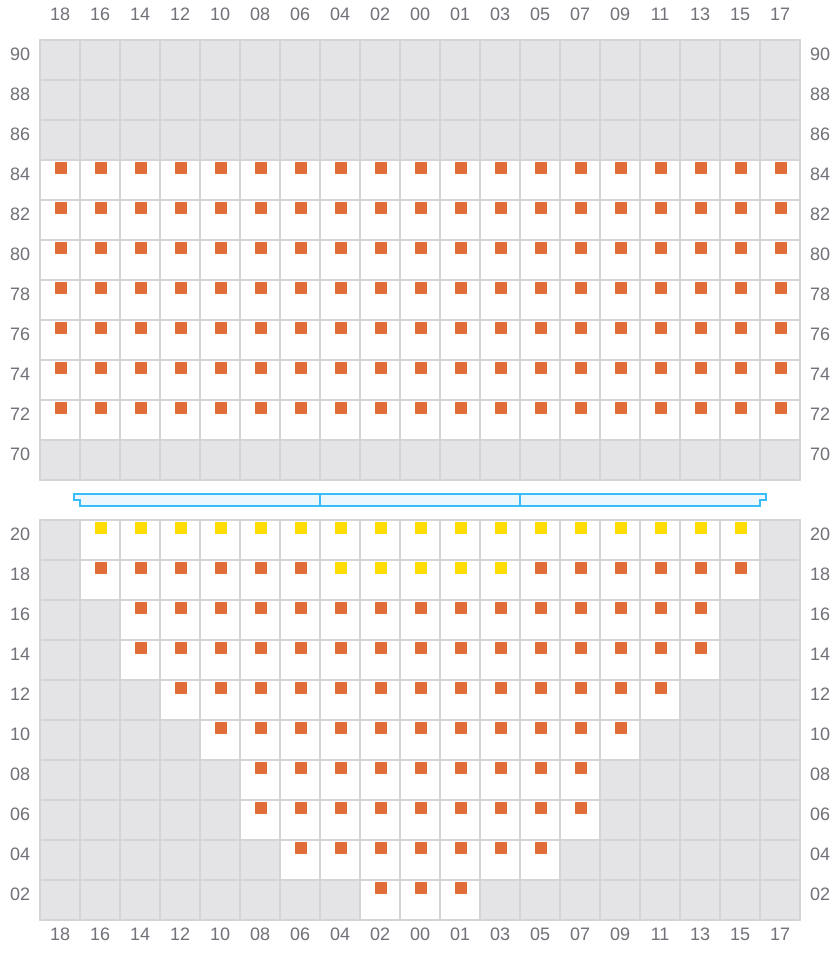 Bay 013 view and slots of CAPE TAINARO