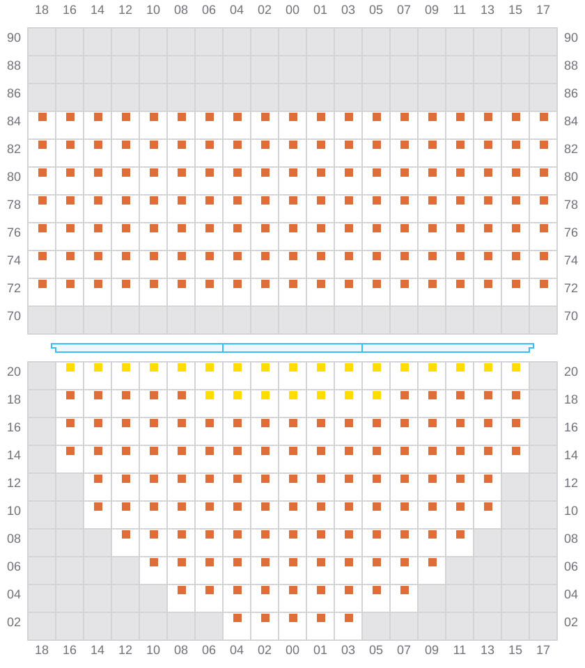 Bay 017 view and slots of CAPE TAINARO