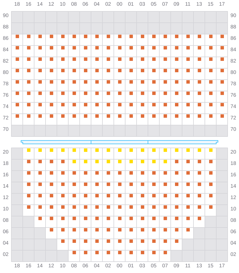 Bay 021 view and slots of CAPE TAINARO