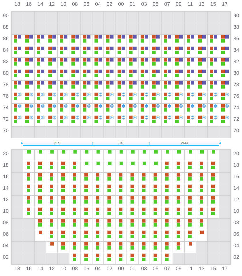 Bay 023 view and slots of CAPE TAINARO