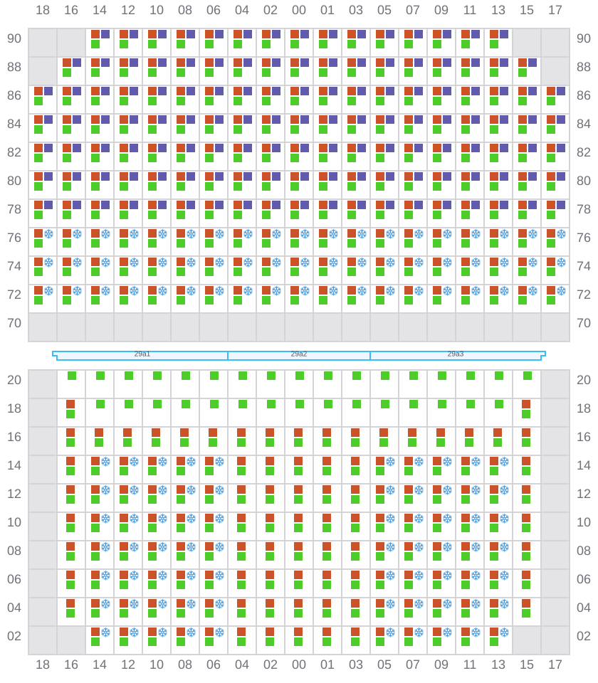 Bay 031 view and slots of CAPE TAINARO