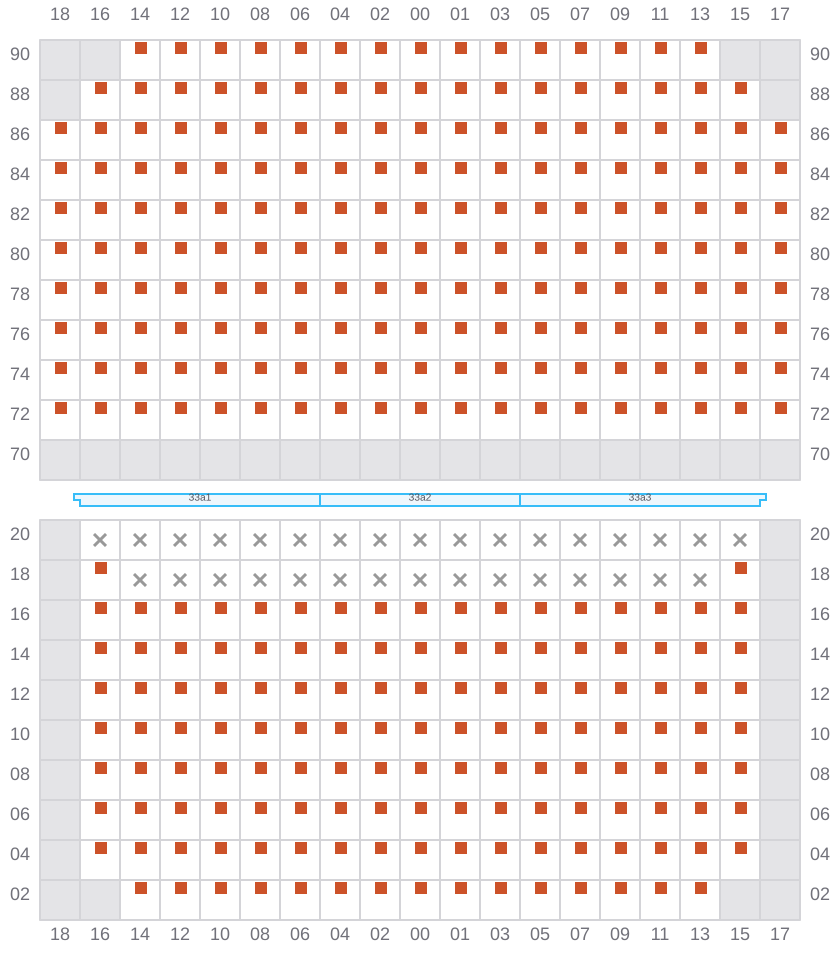 Bay 033 view and slots of CAPE TAINARO