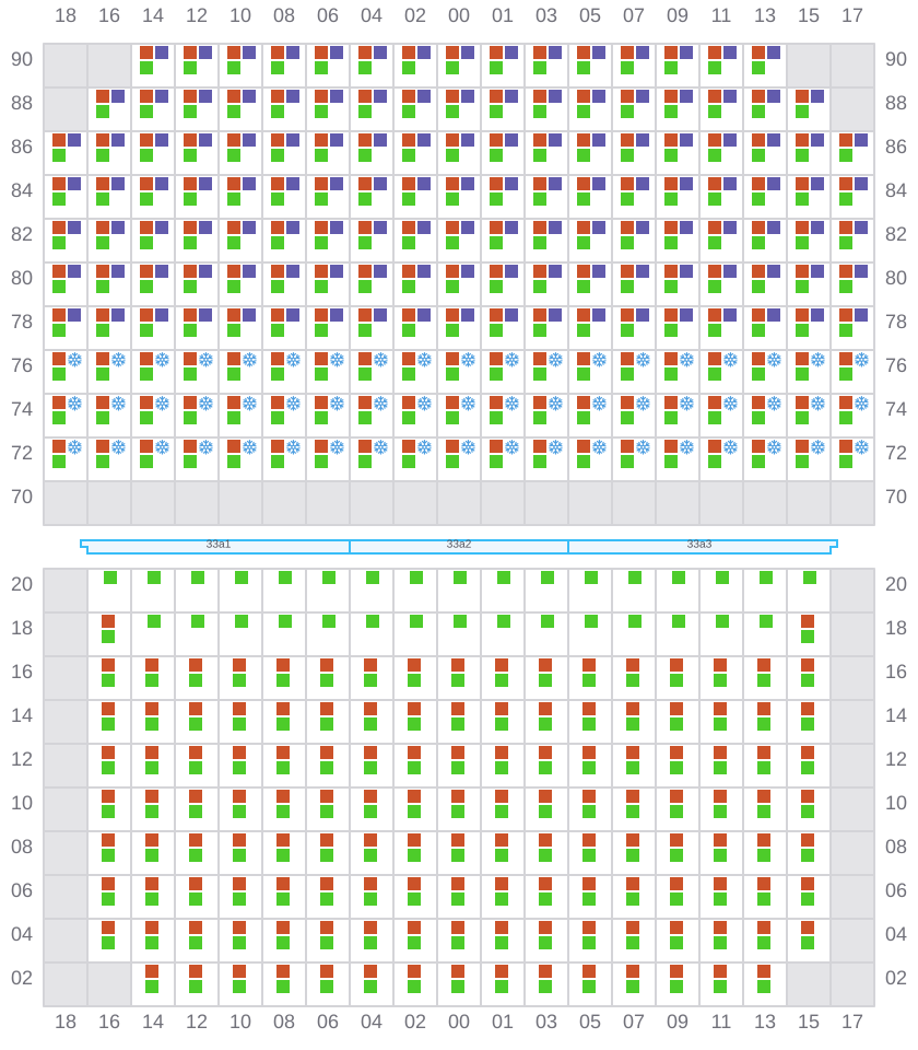 Bay 035 view and slots of CAPE TAINARO