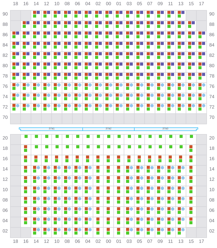 Bay 039 view and slots of CAPE TAINARO