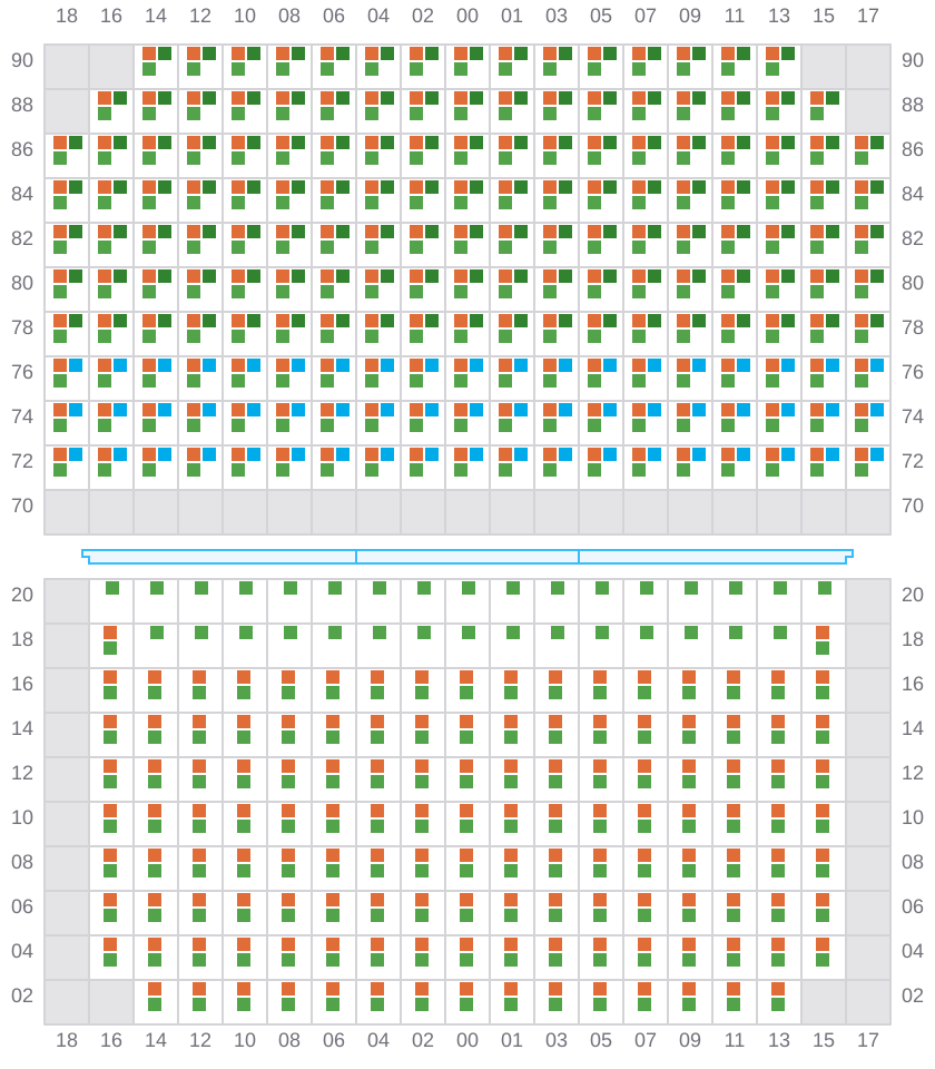Bay 043 view and slots of CAPE TAINARO