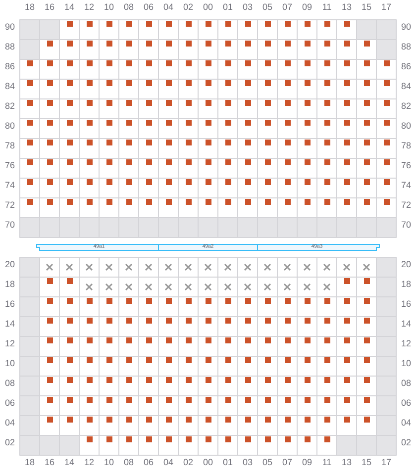 Bay 049 view and slots of CAPE TAINARO