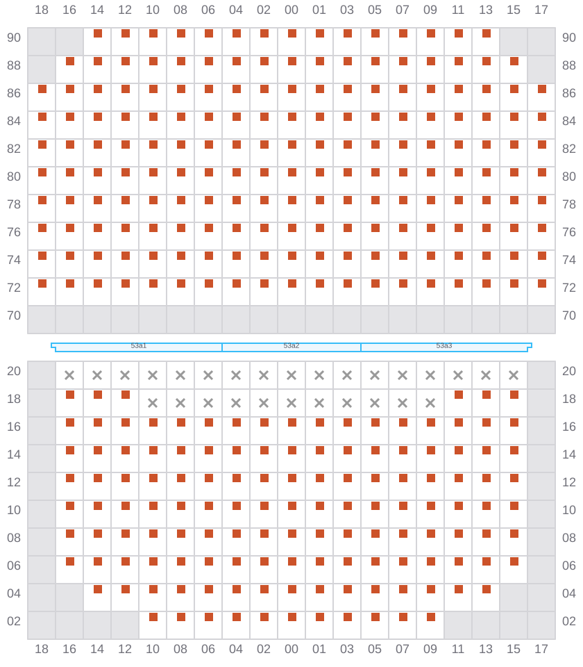 Bay 053 view and slots of CAPE TAINARO