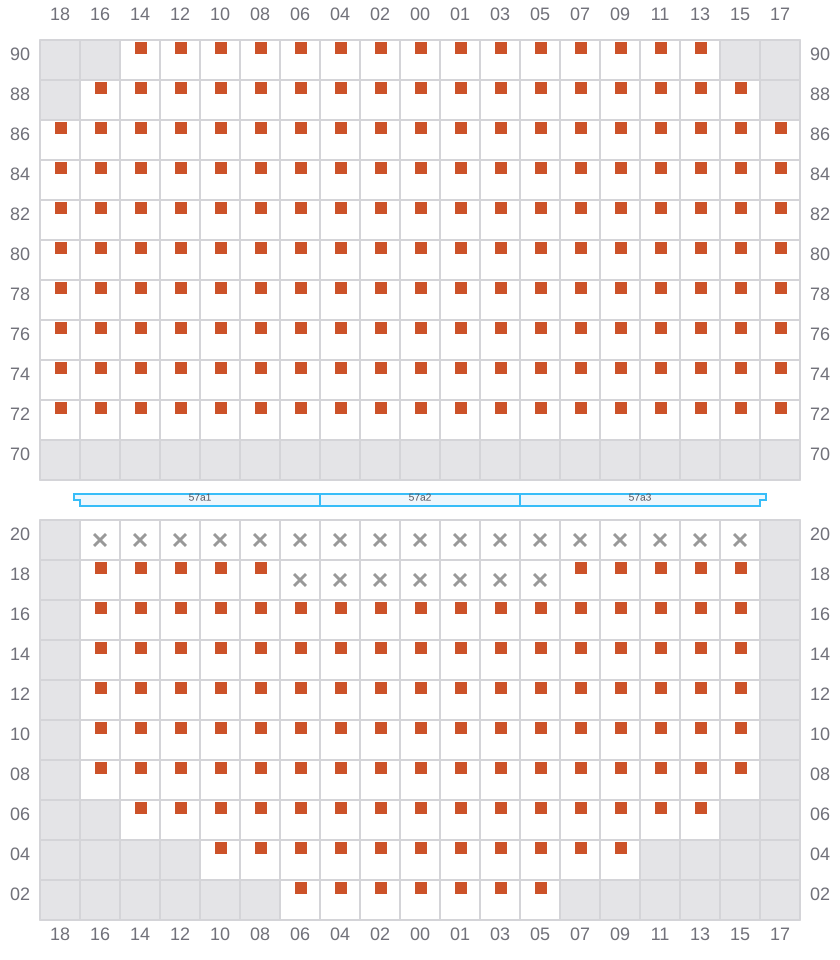 Bay 057 view and slots of CAPE TAINARO