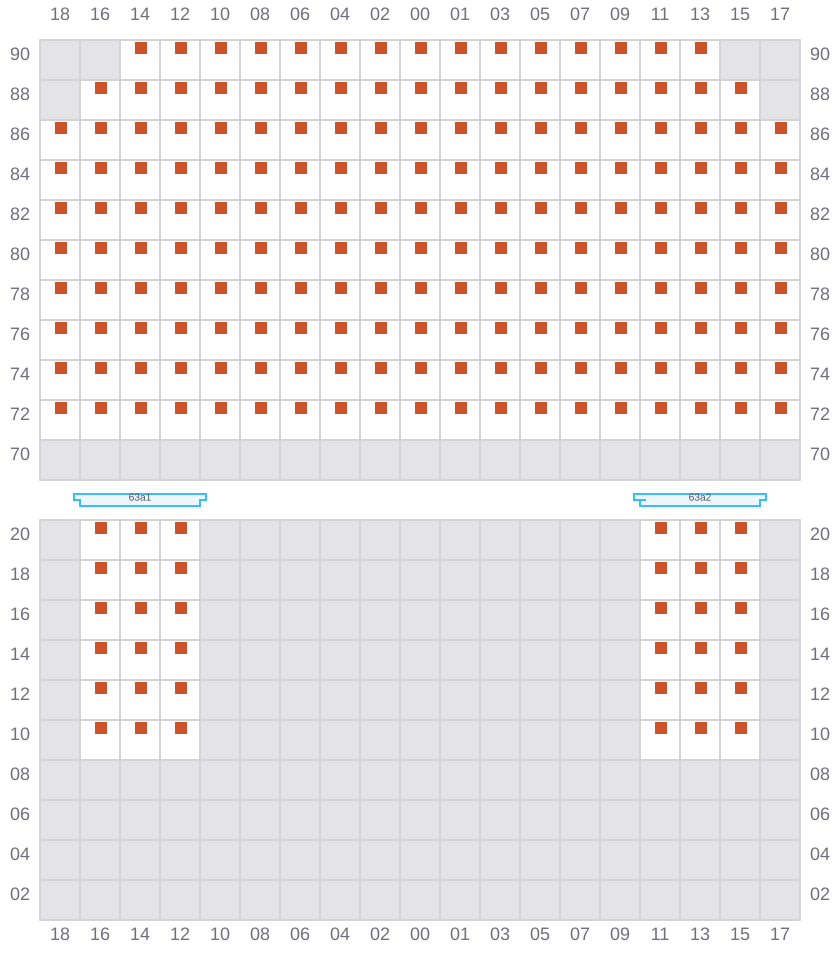 Bay 063 view and slots of CAPE TAINARO