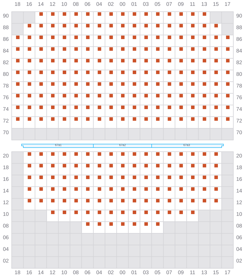 Bay 067 view and slots of CAPE TAINARO