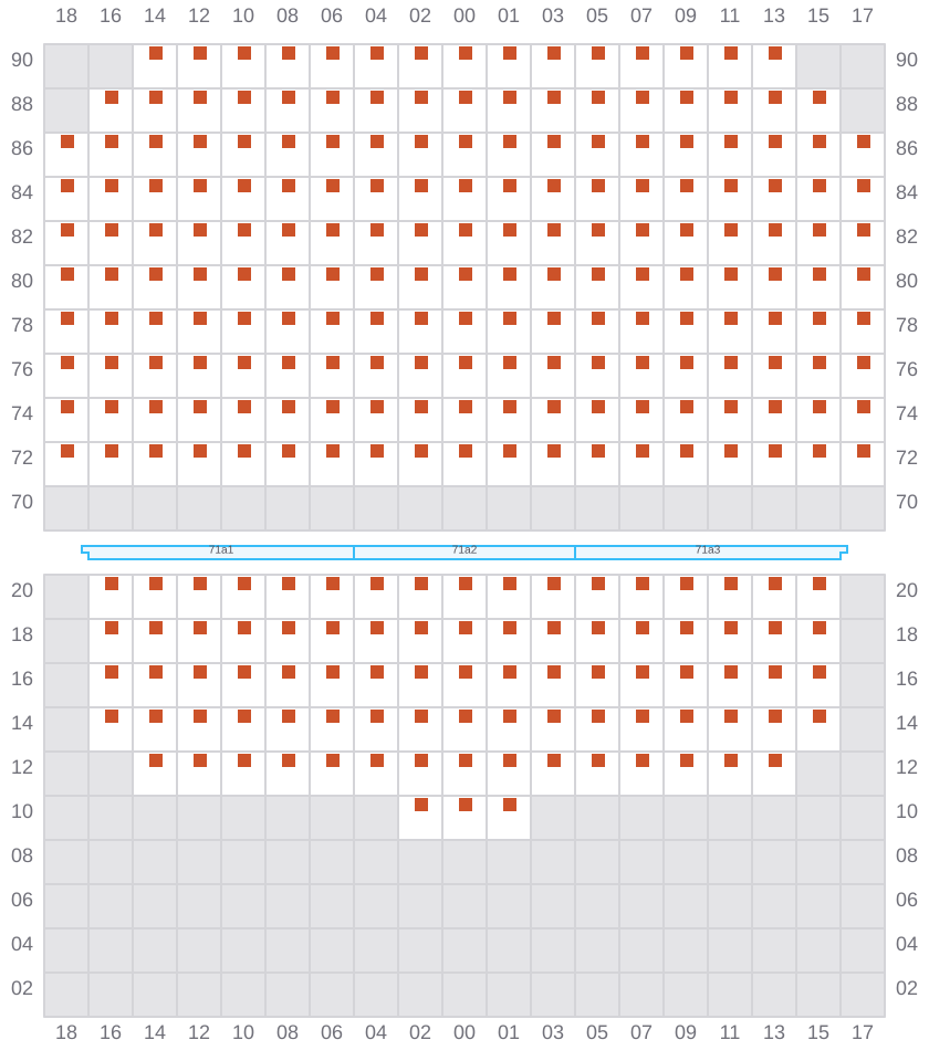 Bay 071 view and slots of CAPE TAINARO