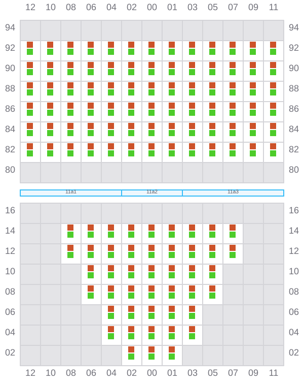 Bay 011 view and slots of ALGECIRAS EXPRESS