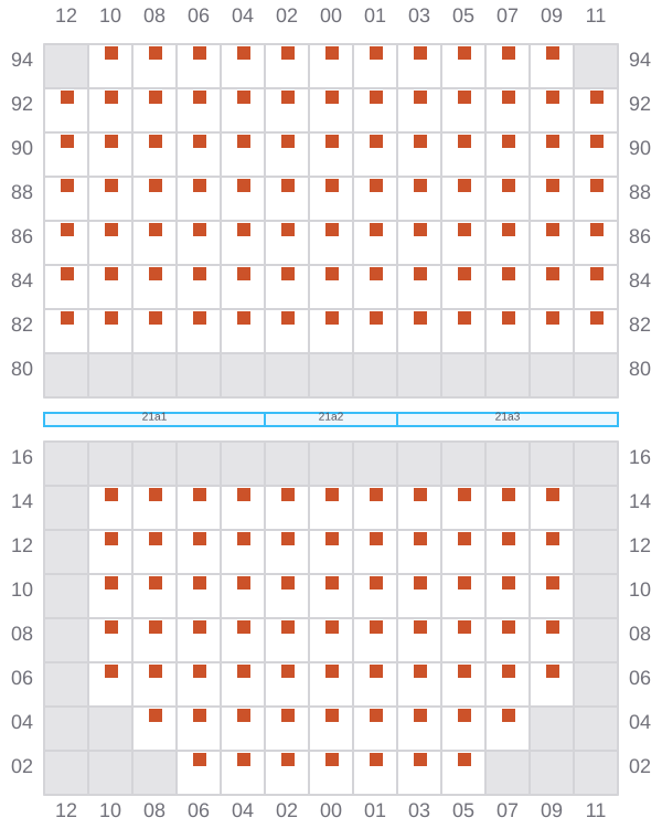 Bay 021 view and slots of ALGECIRAS EXPRESS
