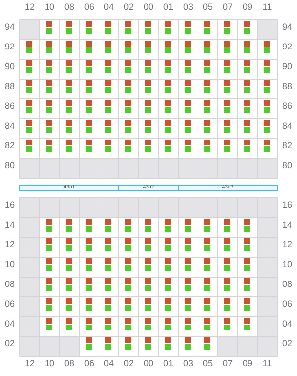 Bay 043 view and slots of ALGECIRAS EXPRESS
