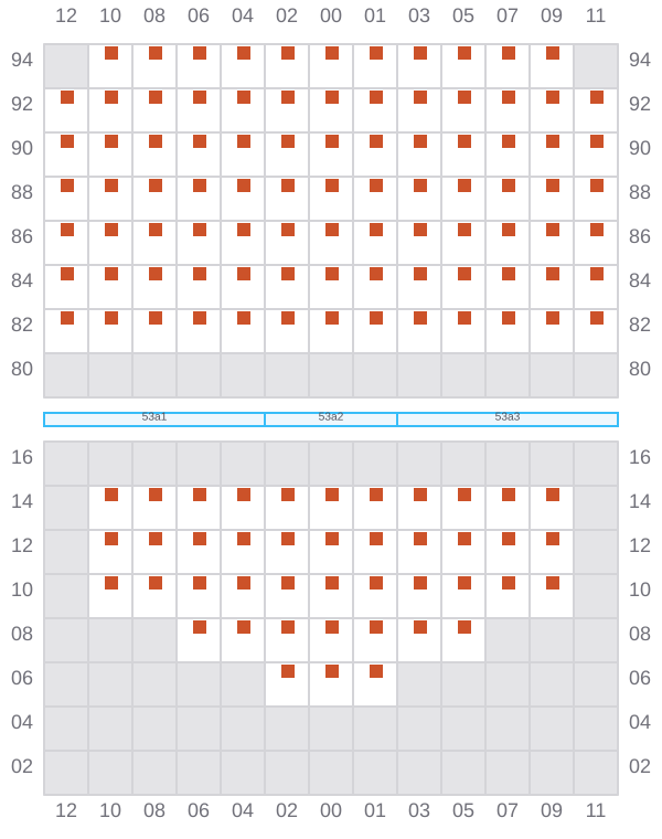 Bay 053 view and slots of ALGECIRAS EXPRESS