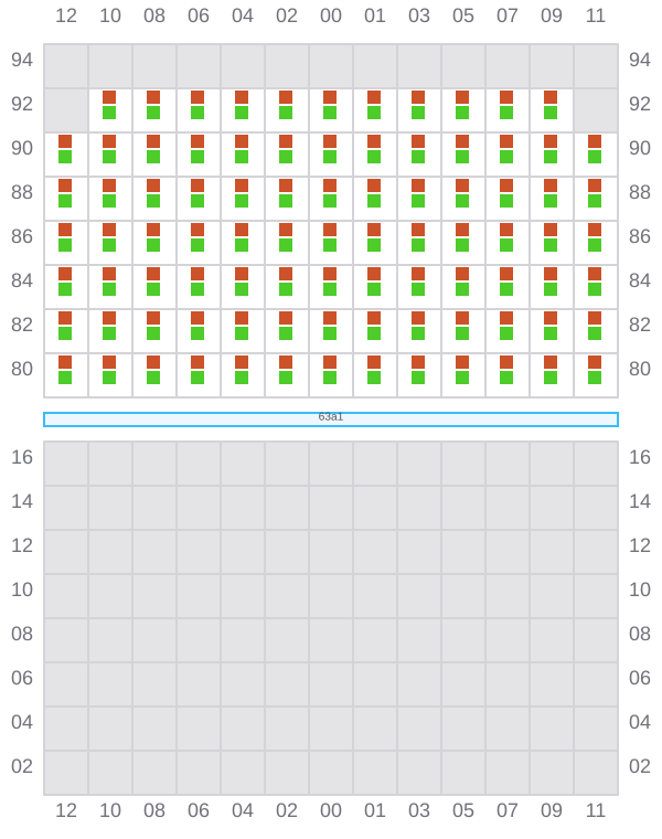 Bay 063 view and slots of ALGECIRAS EXPRESS