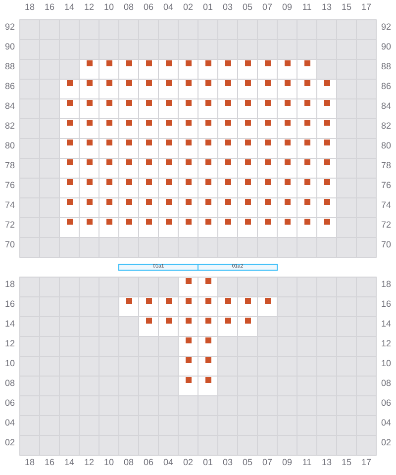 Bay 001 view and slots of MSC ELIANA