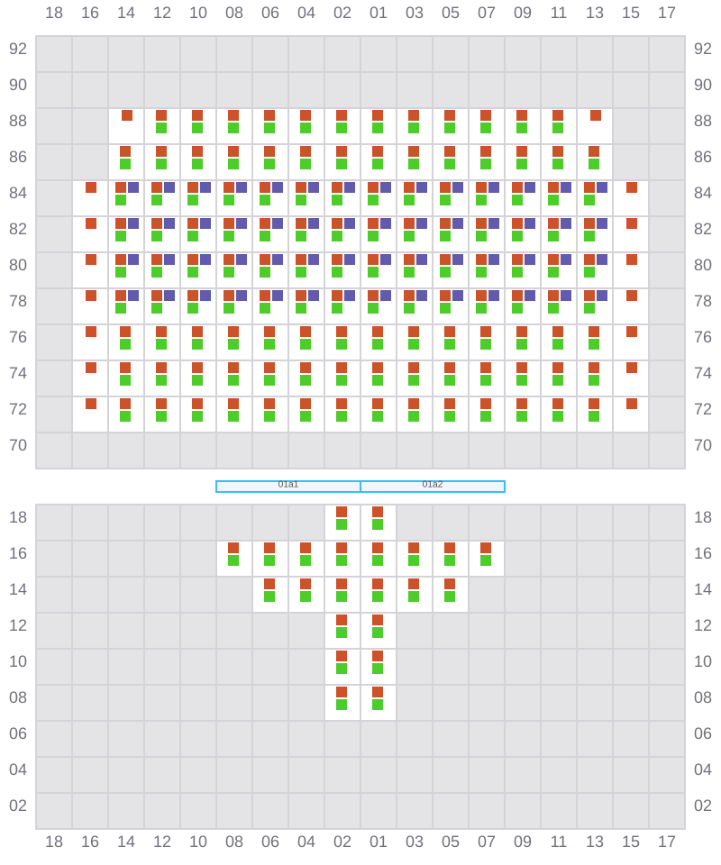 Bay 003 view and slots of MSC ELIANA