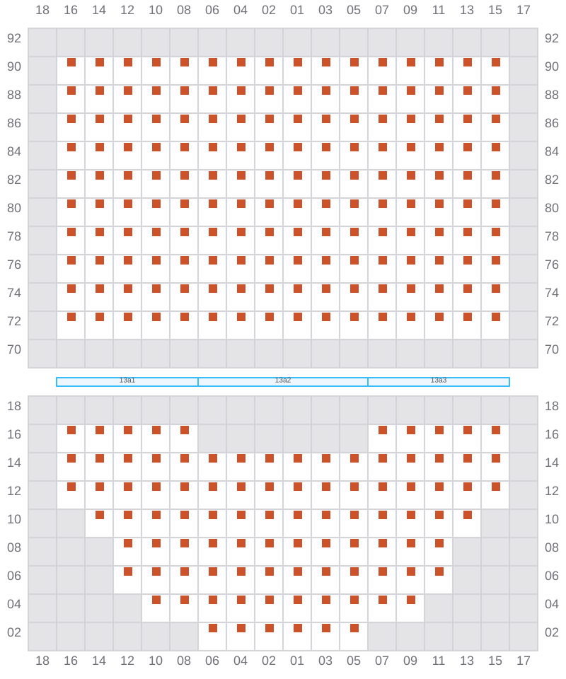 Bay 013 view and slots of MSC ELIANA