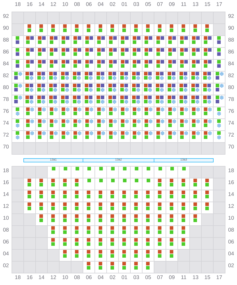 Bay 015 view and slots of MSC ELIANA