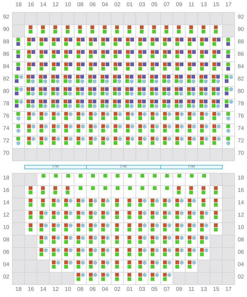 Bay 019 view and slots of MSC ELIANA