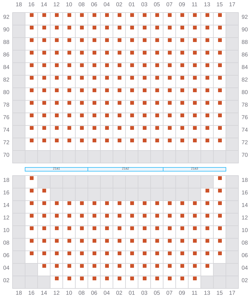 Bay 021 view and slots of MSC ELIANA