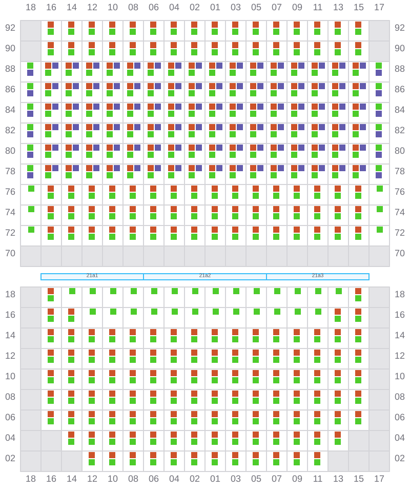 Bay 023 view and slots of MSC ELIANA