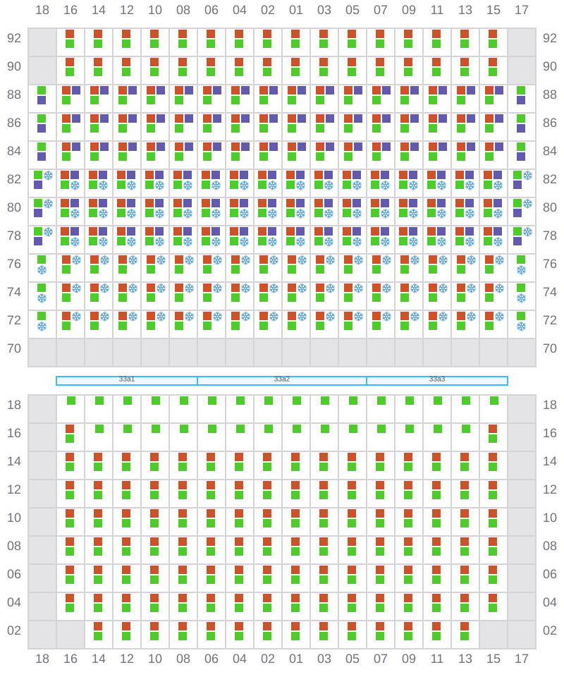 Bay 035 view and slots of MSC ELIANA